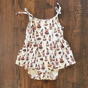 Adorable Gnome Print Baby Romper
